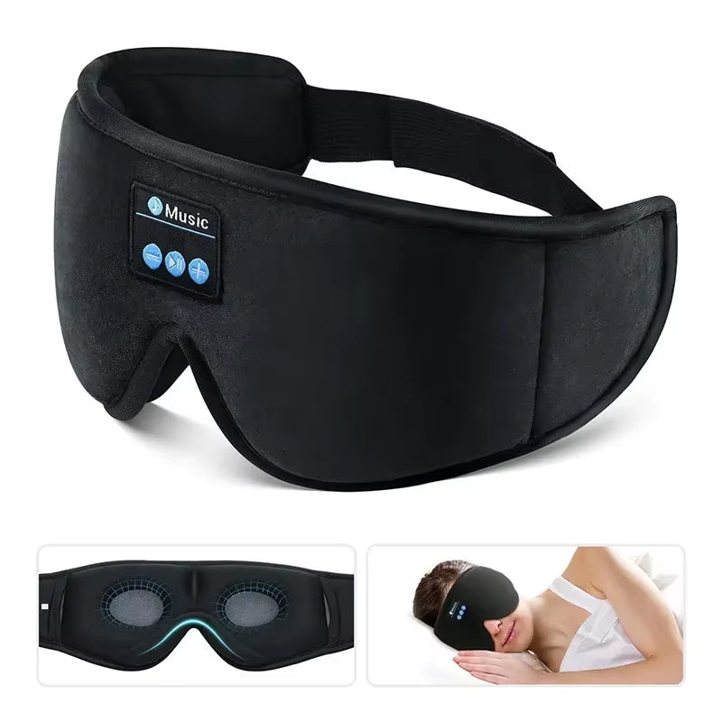 Bluetooth Sleeping Headphones 3D Eye Mask Wireless Headband Soft Elastic Comfortable Music Earphones Sleep Mask for Travel Nap